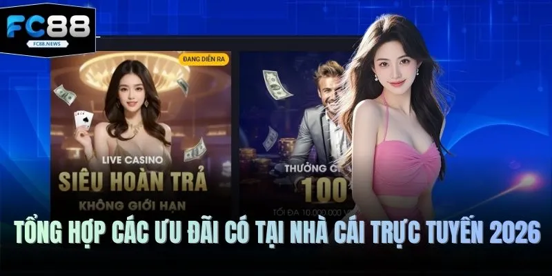 Tổng hợp các ưu đãi có tại nhà cái trực tuyến 2026
